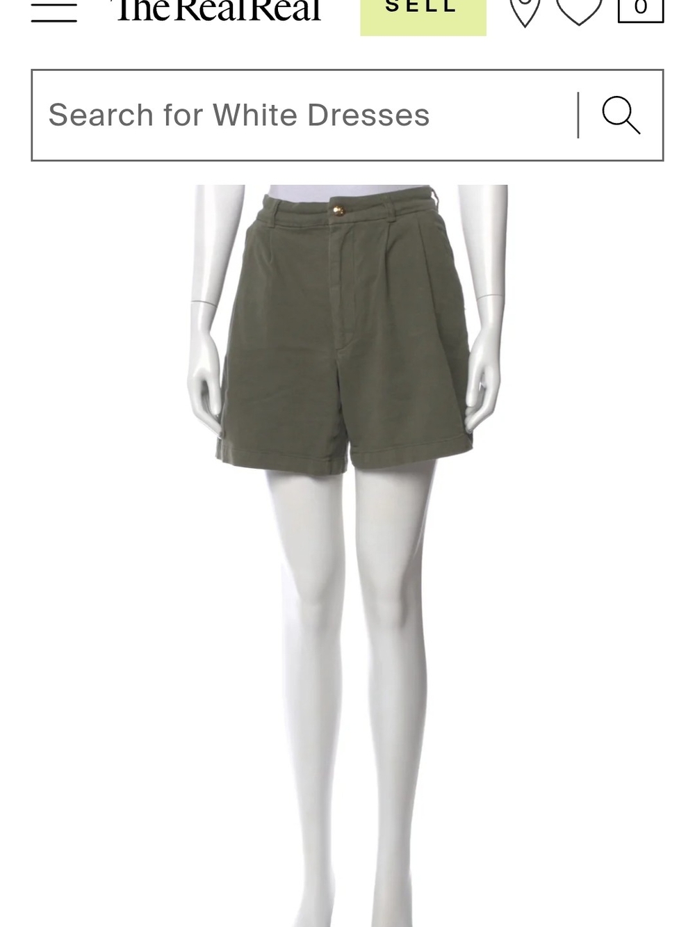 Anine Bing Size Small Olive Green High-Waist Women’s Shorts